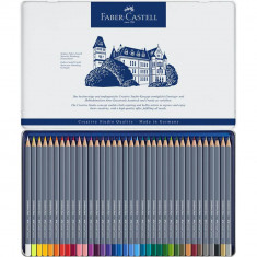 Creioane Colorate Aquarelle Faber-Castell, 36 culori, goldfaber cutie metal foto