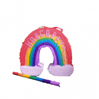 Pinata personalizata model Curcubeu, 45 cm, multicolor foto