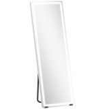 HOMCOM Oglindă de Corp &Icirc;ntreg cu LED, 150x50 cm, Iluminare &icirc;n 3 Culori, de Podea, Sprijinită sau Montată pe Perete, Transparentă | Aosom Romania