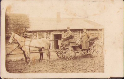 HST P309 Poză militari austro-ungari cu trăsură Primul Război Mondial foto