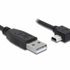 Cablu USB 2.0 la mini USB-B unghi 90 grade T-T 3m, Delock 82683