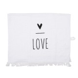 Cumpara ieftin Prosop de maini si fata bumbac alb negru Love 40x66 cm