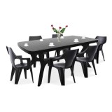 Cumpara ieftin Set de mobilier de grădină Balante 6+1 &icirc;n culoarea grafit