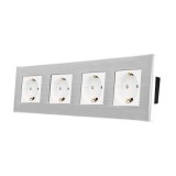 Priza Cvadrupla LUXION cu rama din aluminiu SmartElectro IntelligentHouse