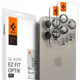 Cumpara ieftin Folie Camera pentru iPhone 14 Pro / 14 Pro Max / 15 Pro / 15 Pro Max (set 2), Spigen Glas.tR Optik, Natural Titanium