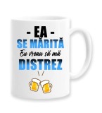 Cana alba personalizata &quot;Ea se marita, eu vreau sa ma distrez&quot;, INOVATIX&reg;. 330ml, Oem