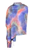 Esarfa curcubeu din casmir, Dacali, mov/roz, 185 x 75 cm, Marime universala