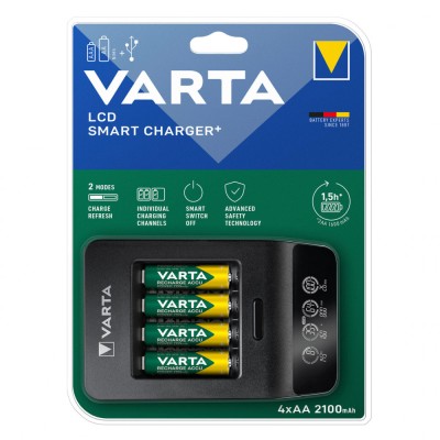 Varta Incarcator Inteligent include 4 acumulatori Ni-MH AA (R6) 2100mA &amp;gt;1,5H&amp;lt; LCD Smart Charger &amp;quot;+&amp;quot; 57684 (2/2) foto