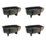 Set 4 ghivece pentru flori model butoi natural 41x29x19 cm