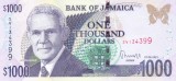 Bancnota Jamaica 1.000 Dolari 2021 - P86 UNC ( vezi descriere )