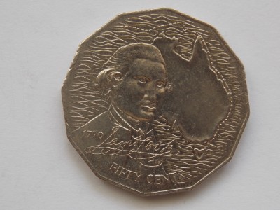 50 CENTS 1970 AUSTRALIA-COMEMORATIVA foto