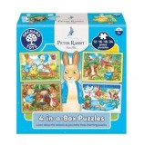 Cumpara ieftin Set 4 puzzle-uri Orchard Toys Peter Rabbit, 70 piese