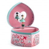 Cutie muzicala in forma de inima cu figurina dansatoare,14x14x8.2 cm