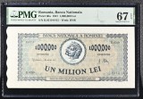 1000000 lei 1947 PMG67 unc bancnota gradata