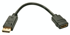 Cablu adaptor Lindy DisplayPort tata la HDMI mama 0.15m negru foto