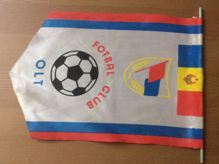 fanion F.C. OLT fotbal club olt romania RSR echipa de club fan sport de colectie