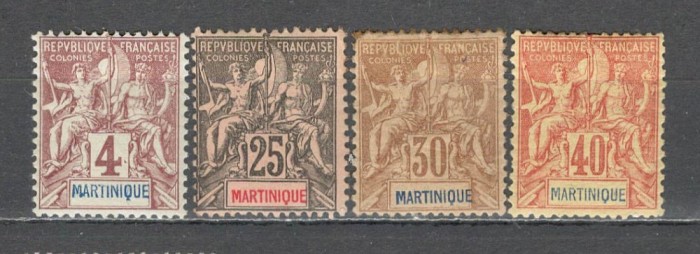 Martinica.1892 Alegoria coloniala 4 buc. SM.2