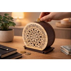 Pusculita pentru bani din lemn