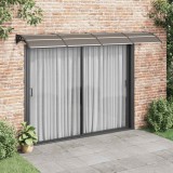 Copertină Ușă Negru Transparent 350x75 cm vidaXL Policarbonat, Protecție Ploaie Grindină