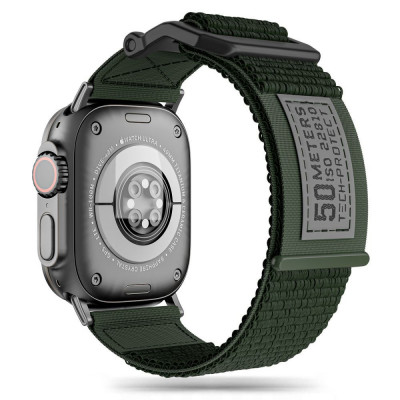 Curea Tech-Protect Scout pentru Apple Watch 4/5/6/7/8/9/Se/Ultra 1/2 (42/44/45/49 mm) Verde Militar foto