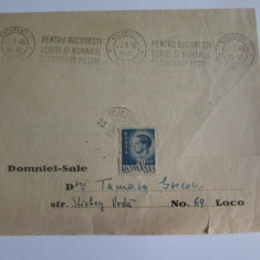 Scrisoare cu antetul:Clubul Carpatin Roman(1937-1947)/stampile postale rare 1946