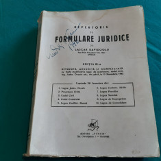REPERTORIU DE FORMULARE JURIDICE/ LASCAR DAVIDOGLU/ EDIȚIA A III-A/1945