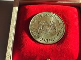 462. Moneda Botswana 50 cents 1966 (Independence Commemorative) - argint, Africa