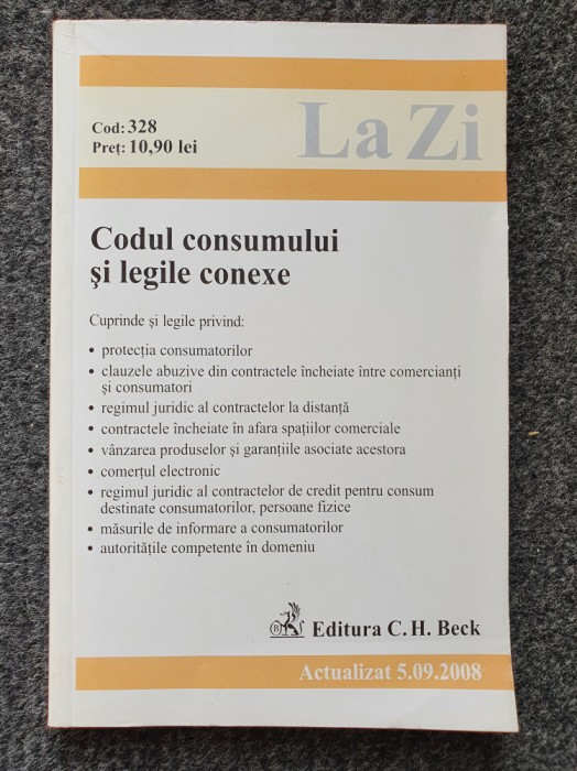 CODUL CONSUMULUI SI LEGILE CONEXE