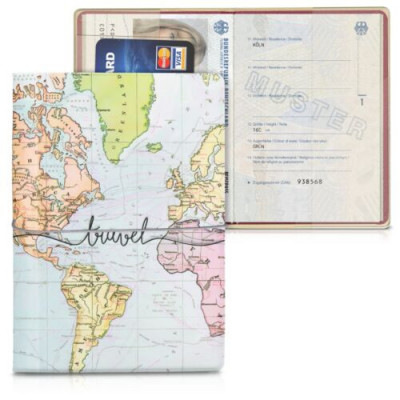Husa de protectie pentru pasaport, Kwmobile, Multicolor, PVC, 49059.03 foto