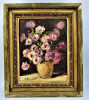 Superb tablou &quot;flori- bujori &quot; Bacaloglu Ionescu Maria 26 x 34cm, Ulei, Realism