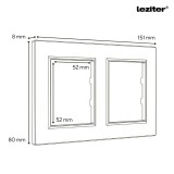 Priza Leziter Nova 2 module: 16A cu &icirc;mpamantare + UTP RJ45, cadru gri