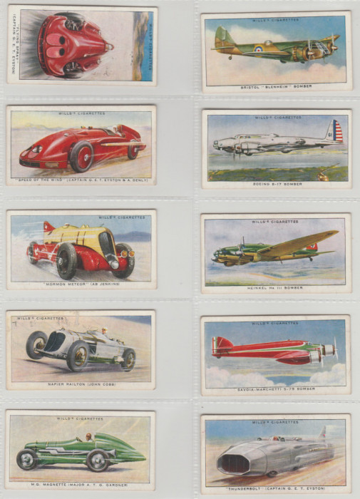 1938 Motoare de viteza - set complet 50 cartonase WILLS Cigarette Cards