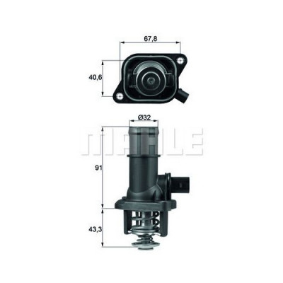 Corp termostat Mahle Audi A3 (8L), 1996-2003, Skoda Octavia 1 (1U2/1U5), 1996-2010, motor 1.6, benzina, temp. deschidere [grade Celsius] 105 foto