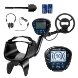 Outsunny Detector de metale IP68 rezistent la apă, aparat de detectare cu 3 moduri, căști, lopată, bobină, ecran LCD, ad&acirc;ncime de detecție 17,78 cm |