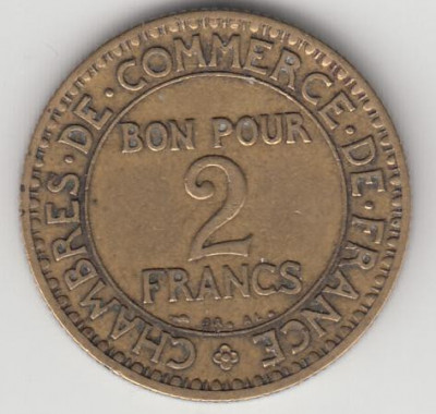 FRANTA - 2 Francs 1922 . LF1,8 foto