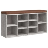 Cumpara ieftin Bancheta pantofar, gri beton, 103x30x48 cm, lemn compozit