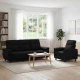 Cumpara ieftin Set de canapea 2 pcs Negru Tesatura