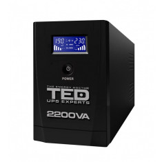 UPS TED Electric 2200VA / 1200W Line Interactive cu 3 iesiri schuko si display LCD TED-2200