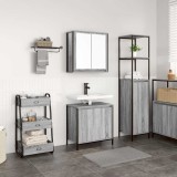 Set mobilier de baie, 2 piese, gri sonoma, lemn prelucrat