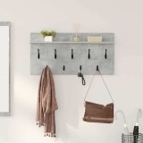 VidaXL Răcător de paltoane montat pe perete Gri beton 80 x 40 x 12 cm
