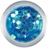 Hexagon nail art albastru deschis - elemente aqua