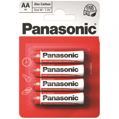 Baterii Panasonic Red Zinc R6RZ/4BP, blister 4 buc foto