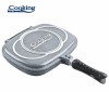 TIGAIE DUBLA DREPTUNGHIULARA TIP GRILL, ALUMINIU, 32x24x7.5 CM, GRAY LINE,, Heinner