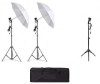 Kit de 2 umbrele albe, 2 trepiezi reglabili 200 cm, 1 trepied 160 cm, fara becuri, geanta de transport inclusa, Dactylion