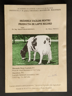 HRANIREA VACILOR pt PRODUCTIA de LAPTE RECORD 44 pag Vaci Vaca Bovine Taurine foto