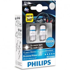 Set 2 becuri auto led Philips X-tremeVision LED W5W 1W 12V 8000K 127998000KX2 foto