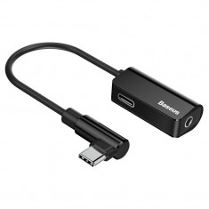 Adaptor Audio Baseus L45 USB-C la Mini Jack 3.5mm i USB-C (negru) foto