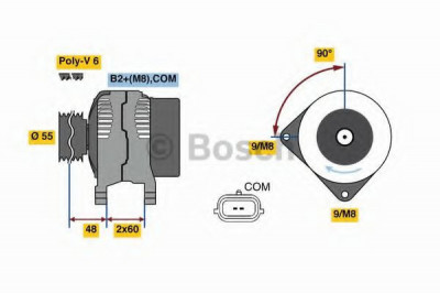 Generator / Alternator RENAULT SCENIC II (JM0/1) (2003 - 2009) BOSCH 0 986 080 990 foto