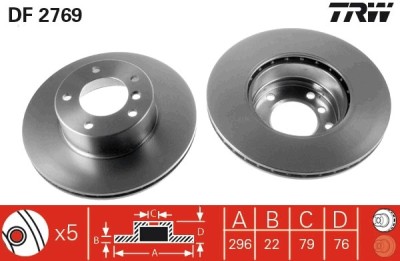 TRW DF2769 Disc frana foto