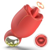 Vibrator Rotated Licking Tongue Rosu